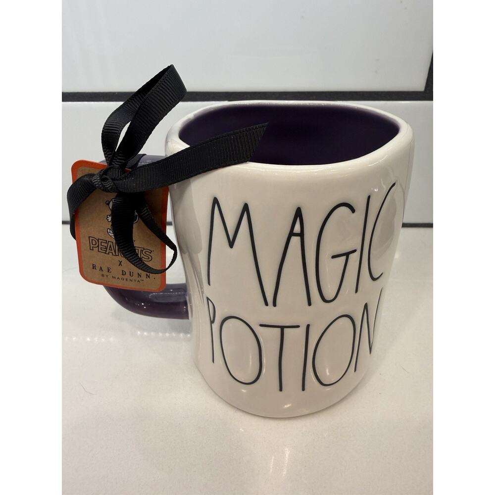 New Rae Dunn Peanuts Halloween SNOOPY Witch Magic Potion Crystal Ball Purple Mug - Picture 2 of 3